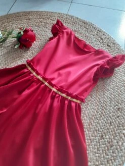 Robe De Noël Enfant Satin Rouge Personnalisable, Robe Petite Fille Demoiselle D Honneur, Baptême En Satin . -Éclat Boutique product 6168282d2ffb1 8