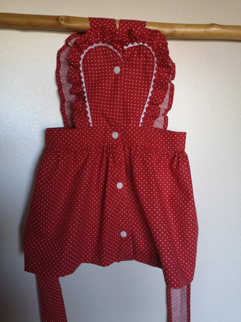 Robe Rétro Bébé Fille 6-9 Mois, Rouge à Points Blancs, Cadeau Naissance 2 Robe Rétro Bébé Fille 6-9 Mois, Rouge à Points Blancs, Cadeau Naissance – Image 2