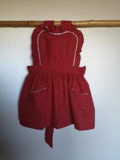 Robe Rétro Bébé Fille 6-9 Mois, Rouge à Points Blancs, Cadeau Naissance