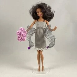 Vêtements Pour Poupée Barbie - "ma Petite Robe Rayée"