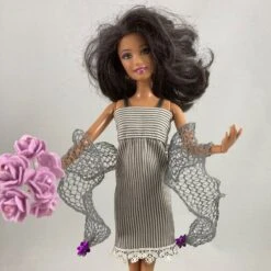 Vêtements Pour Poupée Barbie - "ma Petite Robe Rayée" -Éclat Boutique product 62116baae5b3a 3