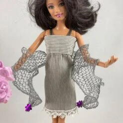Vêtements Pour Poupée Barbie - "ma Petite Robe Rayée" -Éclat Boutique product 62116baae5b3a 4