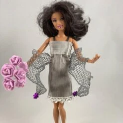 Vêtements Pour Poupée Barbie - "ma Petite Robe Rayée" -Éclat Boutique product 62116baae5b3a 5
