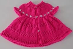Robe Rose Bébé Tricotée Main , Taille 3 / 6 Mois. -Éclat Boutique product 628b5223b6986 6