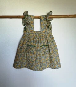 Ensemble Robe, Béguin, "liberty", Cadeau Naissance 9-12 Mois