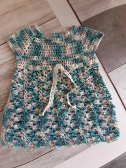 Robe Bebe En Coton Au Crochet Turquoise -Éclat Boutique product 62a8a9303f584 4