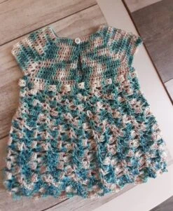 Robe Bebe En Coton Au Crochet Turquoise -Éclat Boutique product 62a8a9303f584 5