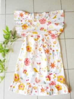 Robe Longue Romantique Fille 8 Ans Fleurs Et Oiseaux