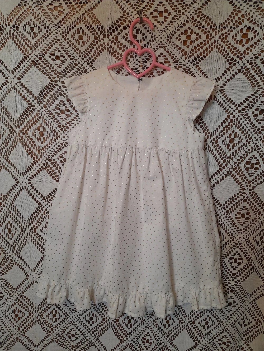 Robe Chasuble Coton à Pois Dorés 1 Robe Chasuble Coton à Pois Dorés