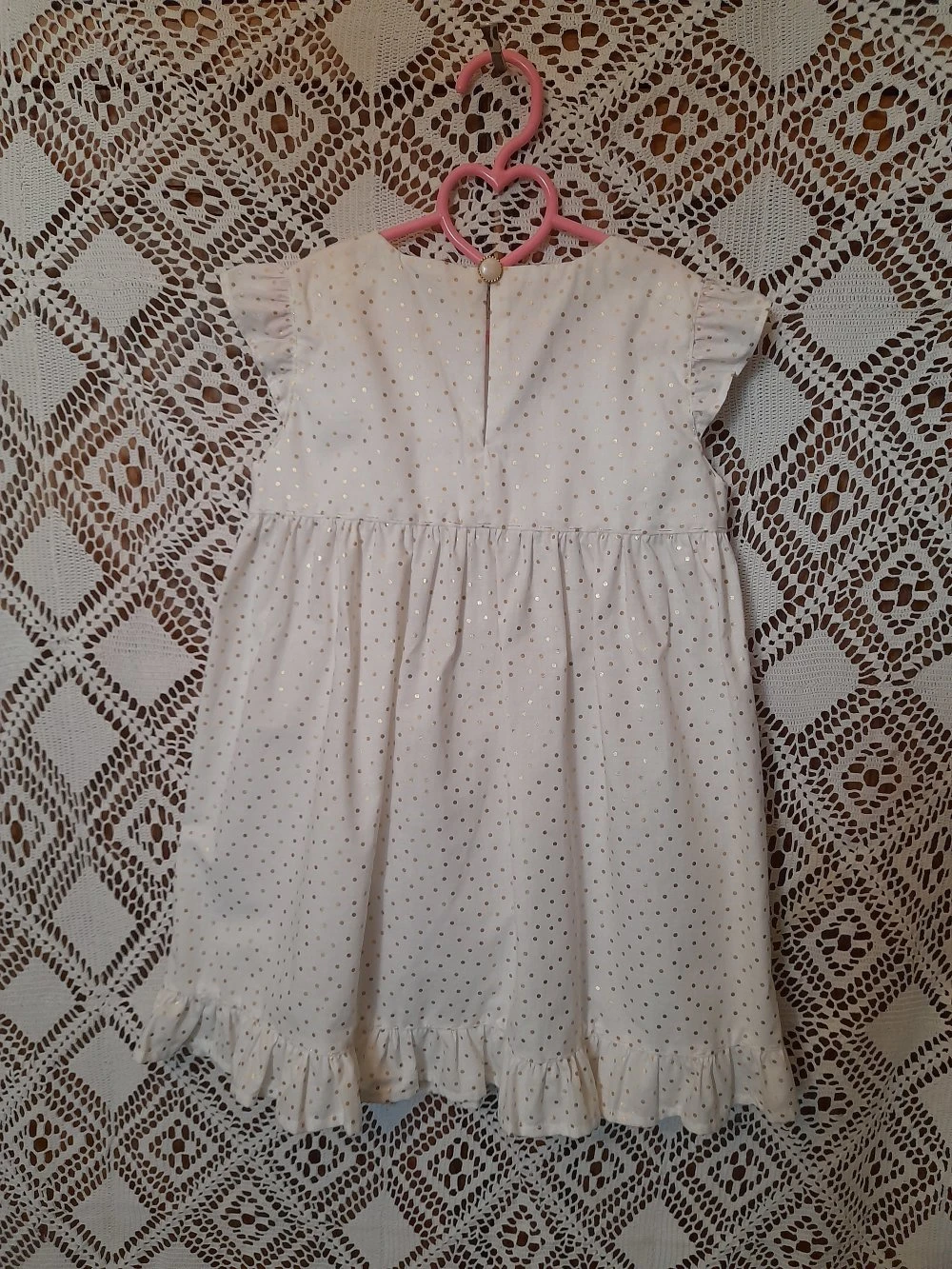 Robe Chasuble Coton à Pois Dorés 2 Robe Chasuble Coton à Pois Dorés – Image 2