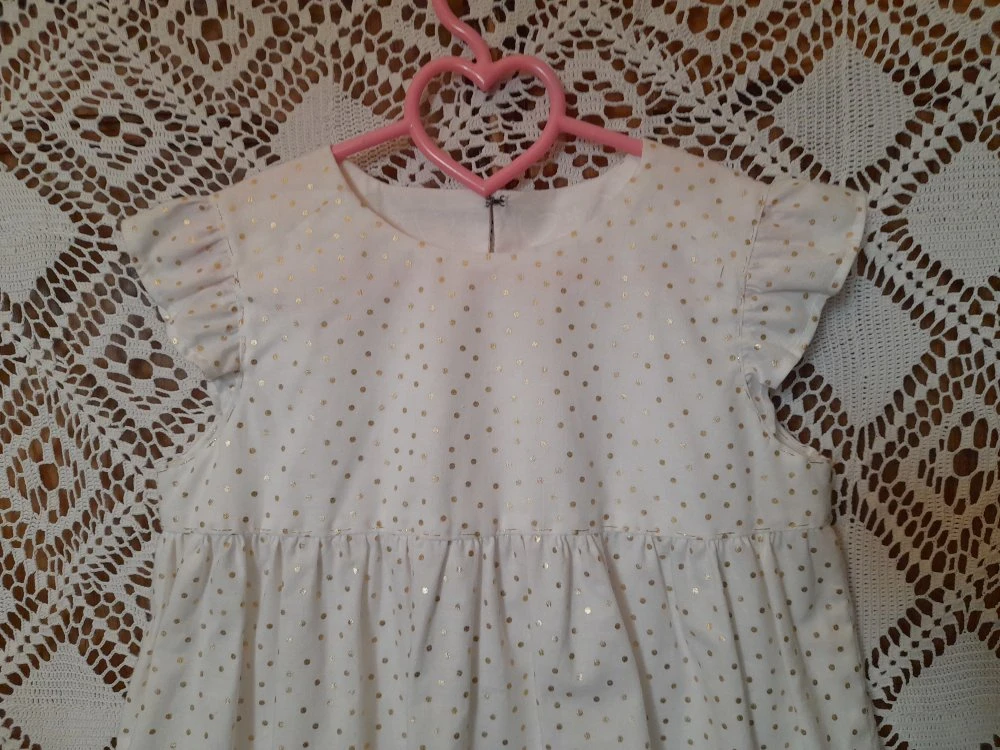 Robe Chasuble Coton à Pois Dorés 3 Robe Chasuble Coton à Pois Dorés – Image 3