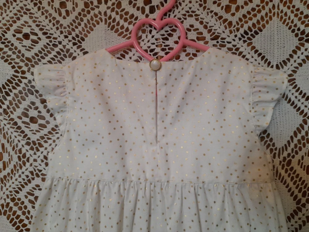 Robe Chasuble Coton à Pois Dorés 4 Robe Chasuble Coton à Pois Dorés – Image 4