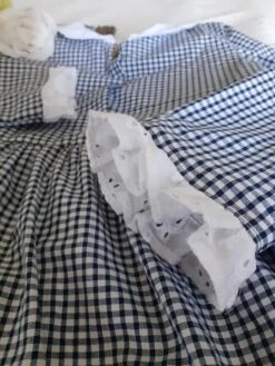 Robe Petite Fille Coton Vichy Manches Longues, Robe Retro Pour Enfant Col Claudine -Éclat Boutique product 6349383c6d3b2 5