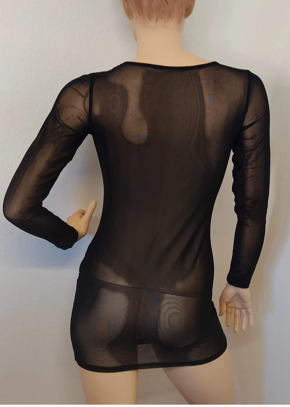 Robe Courte Transparente Noir 4 Robe Courte Transparente Noir – Image 4