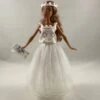 Vêtements Pour Poupée Barbie - "robe De Mariée Broderie Anglaise Et Tulle"