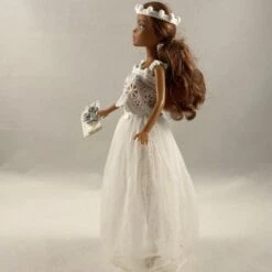 Vêtements Pour Poupée Barbie - "robe De Mariée Broderie Anglaise Et Tulle" -Éclat Boutique product 63e4c0683eabf 4