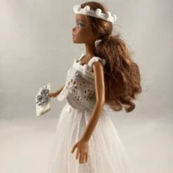 Vêtements Pour Poupée Barbie - "robe De Mariée Broderie Anglaise Et Tulle" -Éclat Boutique product 63e4c0683eabf 5