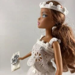 Vêtements Pour Poupée Barbie - "robe De Mariée Broderie Anglaise Et Tulle" -Éclat Boutique product 63e4c0683eabf 6