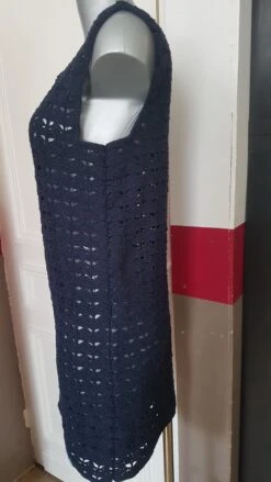 Robe Sans Manches, Robe Courte Bleu Marine, En Coton Recyclé Mélangé, Taille M Ou 38/40 -Éclat Boutique product 63ef64ee10dd1 6