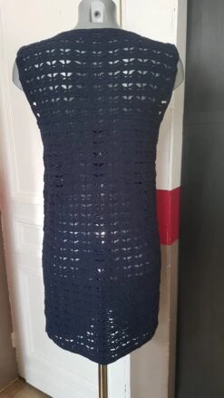 Robe Sans Manches, Robe Courte Bleu Marine, En Coton Recyclé Mélangé, Taille M Ou 38/40 -Éclat Boutique product 63ef64ee10dd1 7