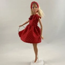 Vêtements Pour Poupée Barbie - "la Petite Robe Rouge" -Éclat Boutique product 63fddb802ce3f 5