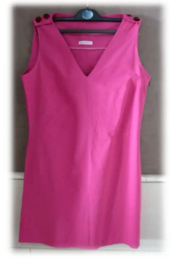 Robe Chasuble En Coton Uni Rose Fuchsia - Taille L (44/46)