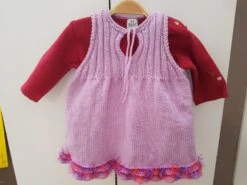 Robe Rose Sans Manche Pour Bébé Et Fille, Au Tricot, Fait à La Main, Plusieurs Tailles
