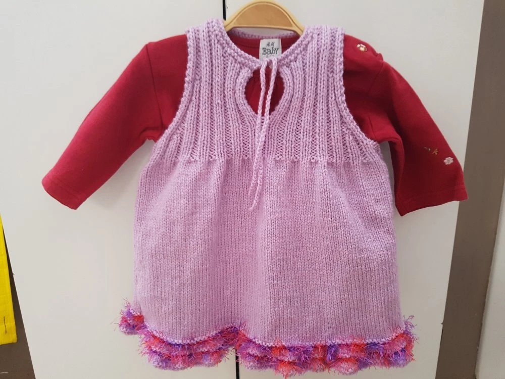 Robe Rose Sans Manche Pour Bébé Et Fille, Au Tricot, Fait à La Main, Plusieurs Tailles 1 Robe Rose Sans Manche Pour Bébé Et Fille, Au Tricot, Fait à La Main, Plusieurs Tailles