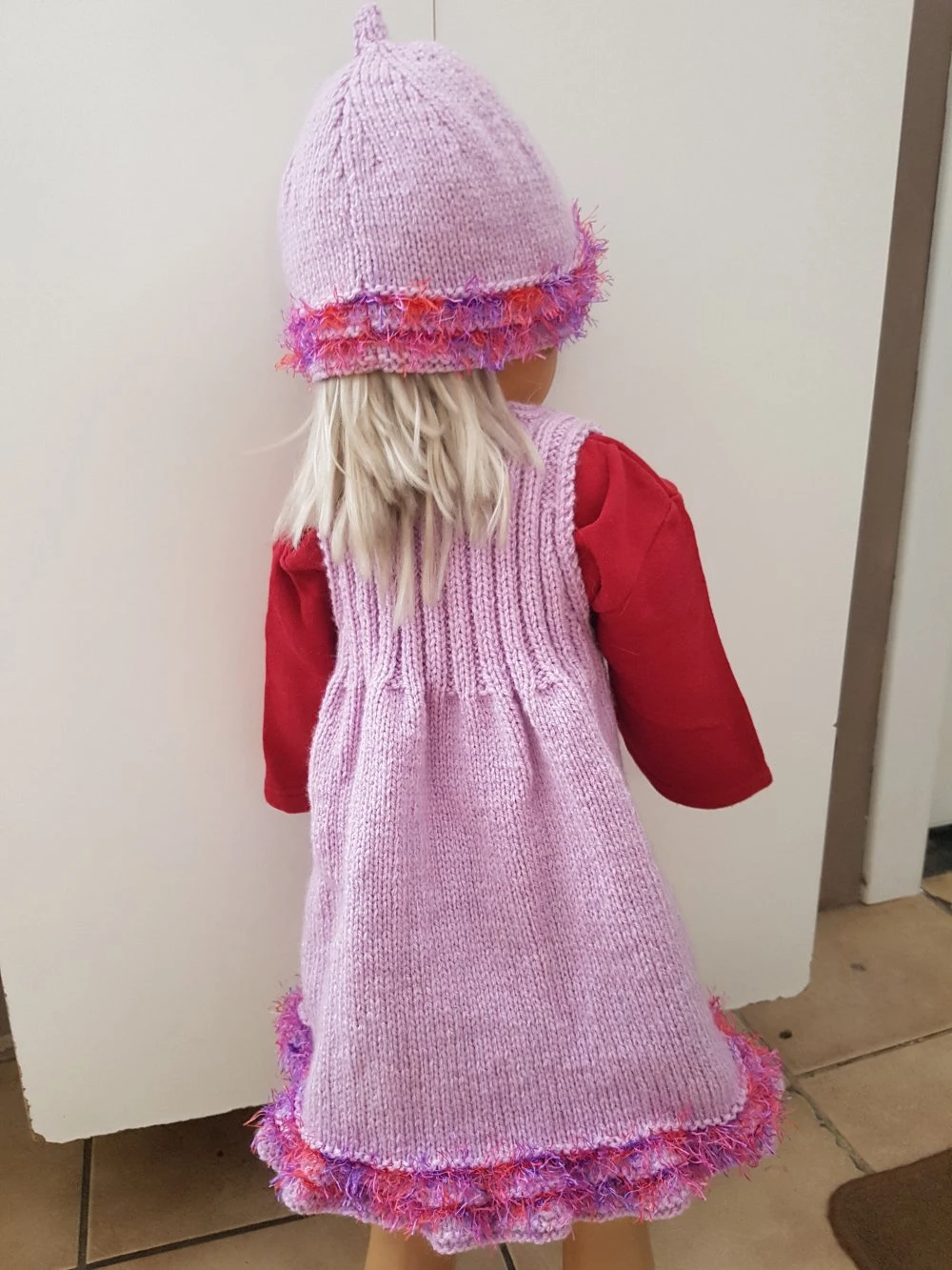 Robe Rose Sans Manche Pour Bébé Et Fille, Au Tricot, Fait à La Main, Plusieurs Tailles 6 Robe Rose Sans Manche Pour Bébé Et Fille, Au Tricot, Fait à La Main, Plusieurs Tailles – Image 6