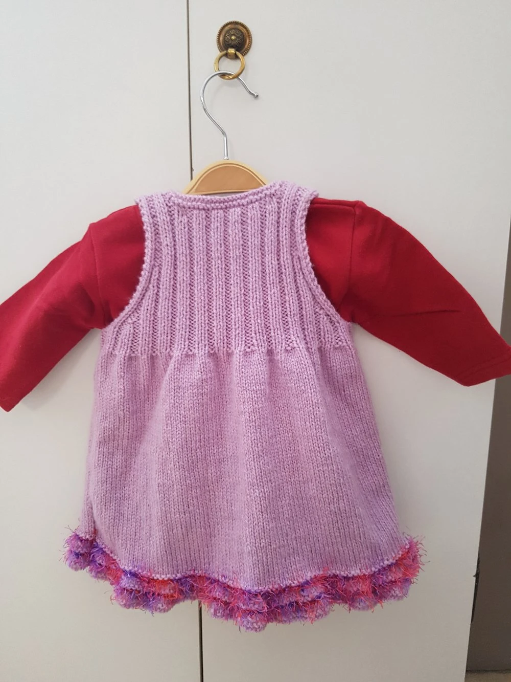 Robe Rose Sans Manche Pour Bébé Et Fille, Au Tricot, Fait à La Main, Plusieurs Tailles 7 Robe Rose Sans Manche Pour Bébé Et Fille, Au Tricot, Fait à La Main, Plusieurs Tailles – Image 7