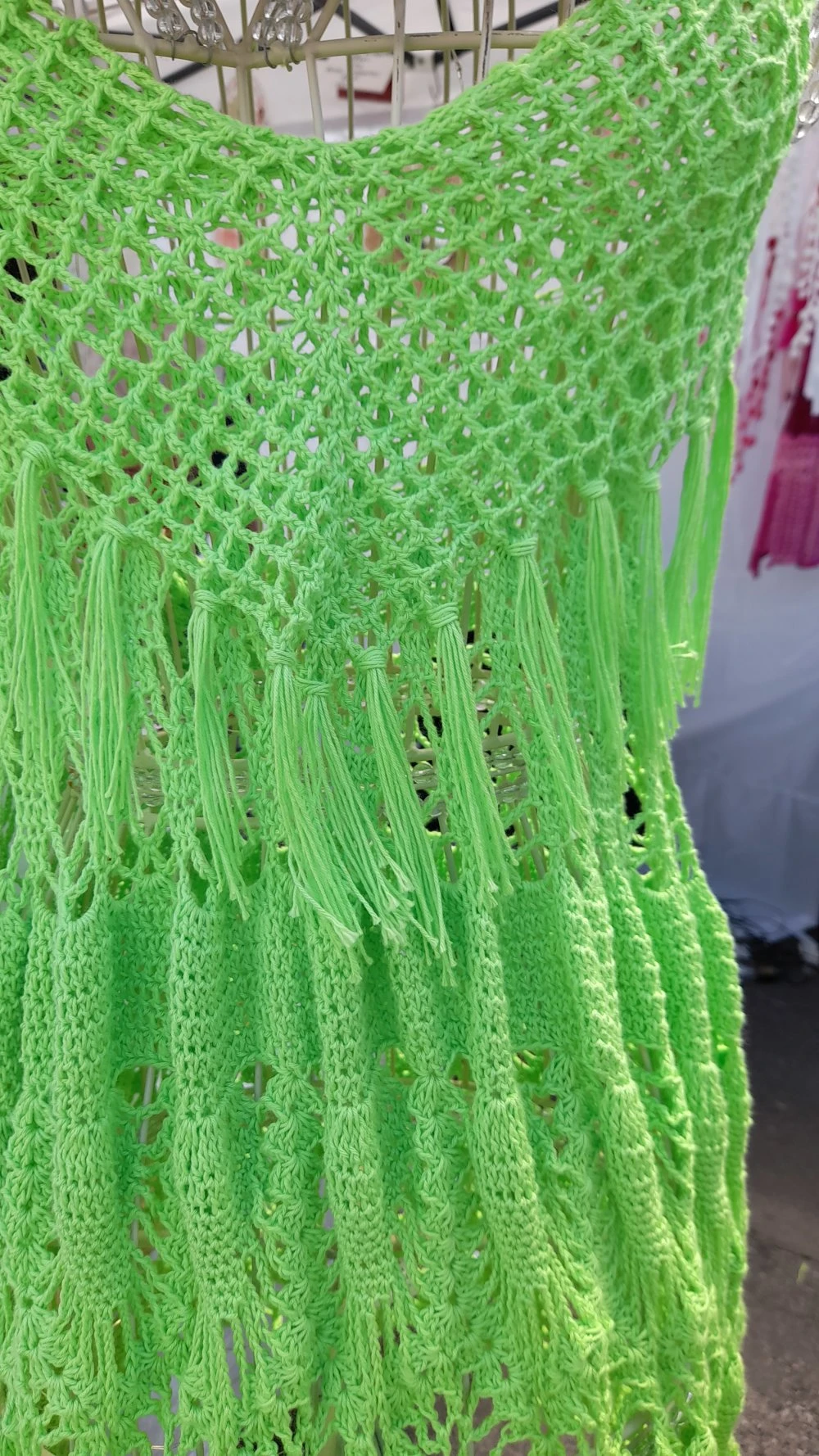 Robe Dos Nu Boheme ,vert Anis,pour La Plage 2 Robe Dos Nu Boheme ,vert Anis,pour La Plage – Image 2